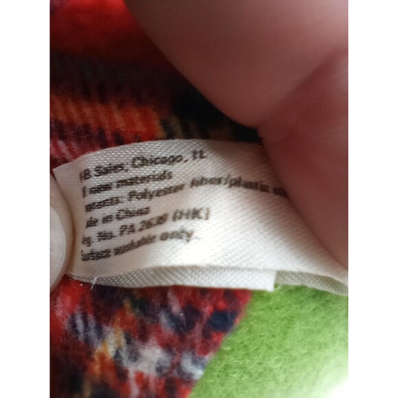 Vintage Baby Kermit Frog 1987 JIM HENSON Plush Muppets with Plaid Shirt 8'' - Picture 6 of 8